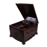 His Master's Voice mahogany cased table-top gramophone.Condition ReportThe gramophone a wind up.