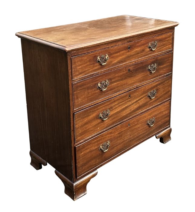 A 19th century mahogany chest of drawers with an arrangement of four graduated long drawers, on