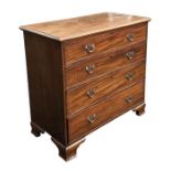 A 19th century mahogany chest of drawers with an arrangement of four graduated long drawers, on