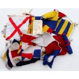 A complete set of vintage Naval cotton signal flags.