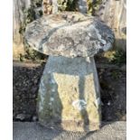 A staddle stone, 72cms high.