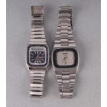 A 1970's Seiko 5 Automatic gentleman's wristwatch, the TV style dial with centre seconds and day /