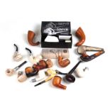 A quantity of pipes to include Meerschaum examples.