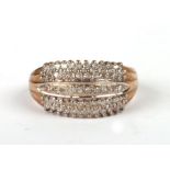 A 9ct gold diamond set ring, approx UK size 'L', 3.2g.