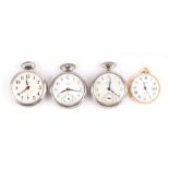 A group of open faced pocket watches to include Pilot, Westclox and Sekonda (4).
