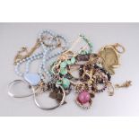 A quantity of costume jewellery to include necklaces, bracelets and pendants.