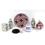 Assorted Chinese and Japanese ceramics to include an Imari pattern charger, 30cms diameter; together