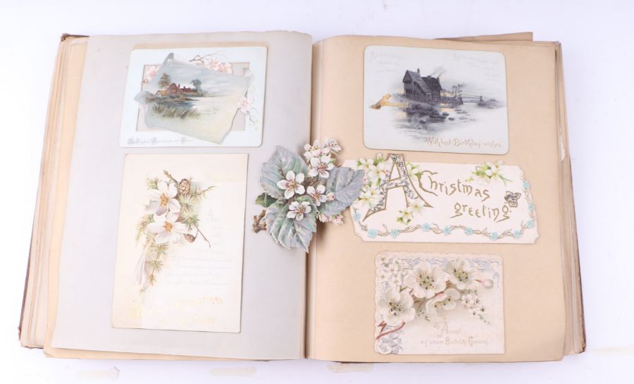 An album of Victorian greeting cards including Christmas and birthday examples. - Image 4 of 6