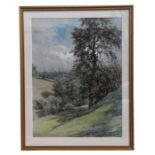 Robert Morley (1857-1941) - Cotswold Landscape - pastel and crayon, signed lower right, framed &