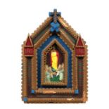 A Tramp work giltwood Icon, 49 by 70cms overall.