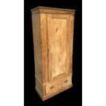 A Victorian stripped pine single wardrobe, 192cms high, 88cms wide and 46cms depth.Condition