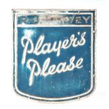 A vintage cast aluminium 'Player's Please' sign, 46 by 50cms.