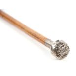 Inns of Court OTC silver plated ball top Swagger Stick. Marked A1 FNB. Overall length 79cms (31ins)