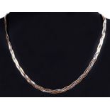 A 9ct three-tone gold necklace, 7g.