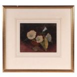 Victorian school - Still Life of Lilies in a Bowl - watercolour, framed & glazed, 20 by 16cms.
