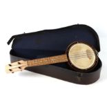 A Ukulele- banjo, cased.