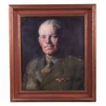 J Wolfe - Portrait of a Military Gentleman - possibly John Russell Sims, signed & dated 1944 lower