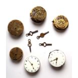 A group of 19th century pocket watch movements, various makers and W. Webster (6).Condition