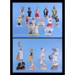 A quantity of Royal Doulton Bunnykins figures to include Rainy Day, Morris Dancer, Bed Time and