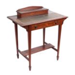 A late 19th century rosewood ladies writing table, the rectangular top with inset green leather