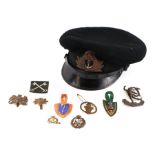 A quantity of assorted military cap badges to include Royal Corp of Signals' Royal Army Service