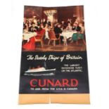 A late 1950's Cunard Passenger Liner advertising poster.