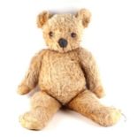 A vintage plush mohair teddy bear, approx 60cms high.