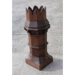 A salt glazed crown top chimney pot, 96cms high.