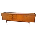 A White & Newton mid century 1960's teak sideboard, 208cms wide.