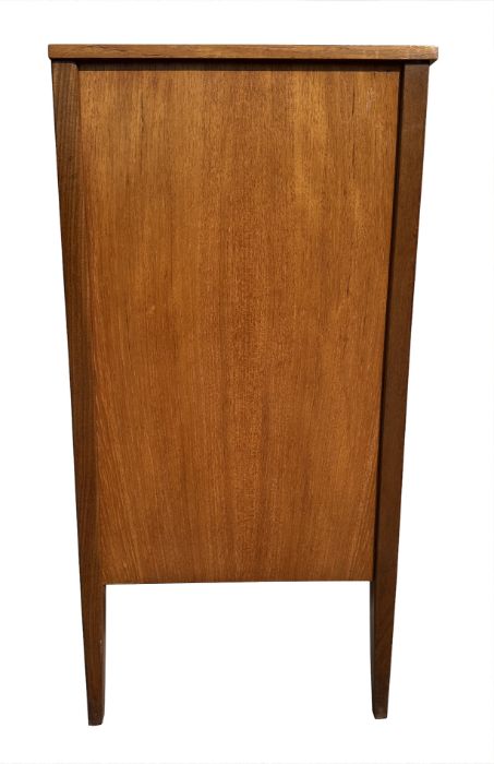 A mid 20th century teak chest in the manner of Heal's with an arrangement of five long drawers, on - Image 3 of 7