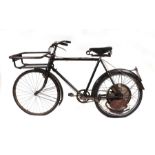 A vintage butchers / errand boy bicycle fitted with Dunlop saddle and Cyclemaster Autocycle Rear