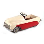 A 1950's child's pedal car, 94cms long.