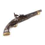 An Afghan flintlock pistol with Brown Bess steel flintlock action, 42cms long.Condition ReportThe