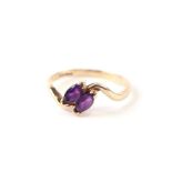 A 9ct gold amethyst set ring, approx UK size 'M', 1.6g.