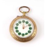 A continental gilt metal cased Chronometro Obrero open faced pocket watch