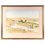 ? Hamilton (20th century British) - A Sketch of Jerash, Jordan - indistinctly signed and dated