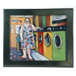 Clare Elizabeth Jackson (b1948) - My Beautiful Launderette - oil on board, signed lower left,