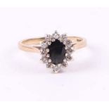 A 9ct gold cluster dress ring, approx UK size 'N', 3g.