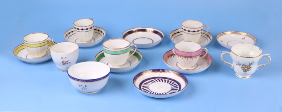 A group of 18th / 19th century Derby cups, saucers and other ceramics. - Image 2 of 2