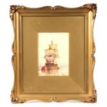 Frederick James Aldridge (British 1850-1933) - Sailing Ship at Anchor - watercolour, signed lower