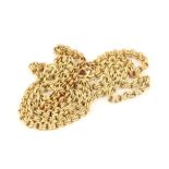 An 18ct gold rope twist link necklace, 30g, approx 60cms long.