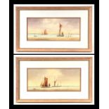 Des Harradine (20th century British) - Moored Boats - signed lower right, watercolour, framed &