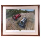 Terence Cuneo (British 1907-1996) - The Spirit of Brooklands - limited edition coloured print 104/