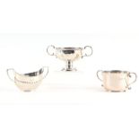 A group of silver two handled sugar bowls, various dates and makers marks, 381g.