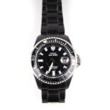 Detomaso San Remo diver's watch, with black dial and rotating bezel, quick set date and screw-down