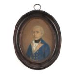 A late 18th / 19th century portrait miniature depicting a military gentleman with indistinct label