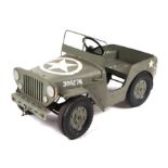 An American Jeep pedal car, 92cms long.