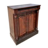 A Victorian mahogany chiffonier with single frieze drawer above two field panelled doors flanked
