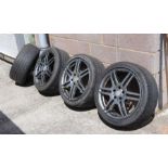 Mercedes-Benz AMG: A set of four twelve-spoke AMG 19" alloy wheels for refurbishment, fitted with