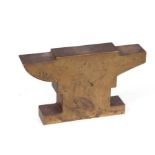 A brass hollow form ironmongers shop display anvil.